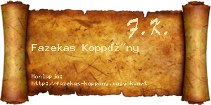 Fazekas Koppány névjegykártya
