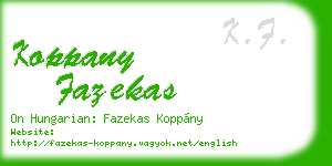 koppany fazekas business card