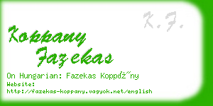 koppany fazekas business card